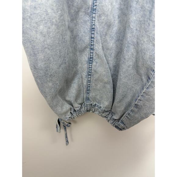 Mustard Seed Drawstring Cargo Jogger To Wide Leg Pants Light Wash Boho Indie S - Picture 6 of 12